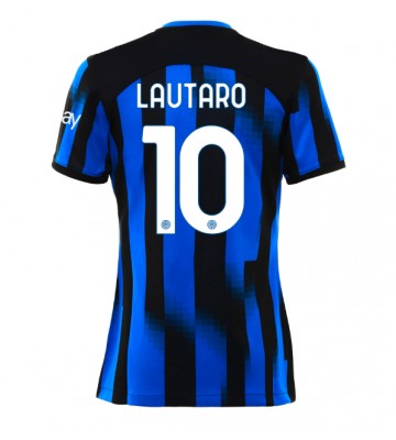 Inter Milan Lautaro Martinez #10 Primera Equipación Mujer 2023-24 Manga Corta